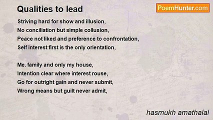 hasmukh amathalal - Qualities to lead