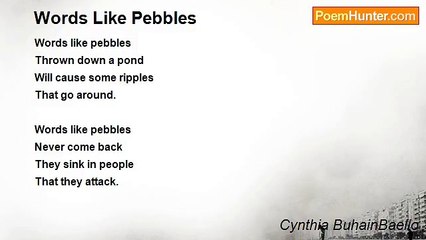 Cynthia BuhainBaello - Words Like Pebbles