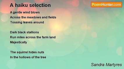 Sandra Martyres - A haiku selection