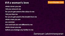 Samanyan Lakshminarayanan - # # a woman's love