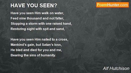 Alf Hutchison - HAVE YOU SEEN?
