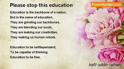 kafil uddin raihan. - Please stop this education