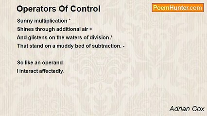 Adrian Cox - Operators Of Control