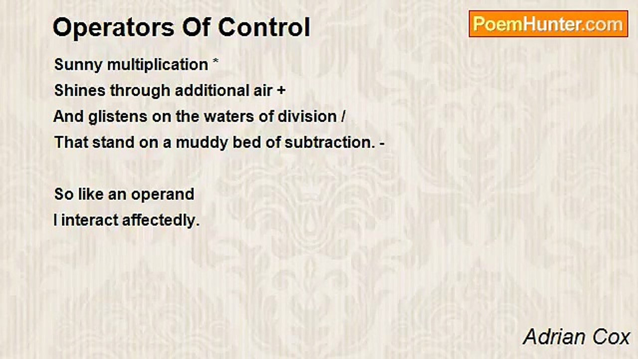 Adrian Cox - Operators Of Control