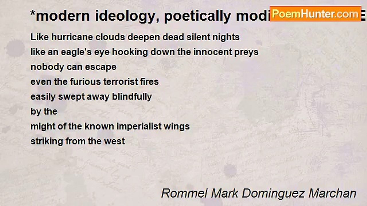 Rommel Mark Dominguez Marchan - *modern ideology, poetically modified........IMPERIALISM