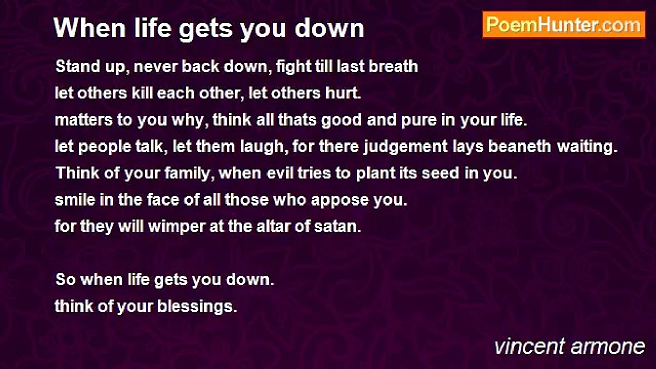 vincent armone - When life gets you down