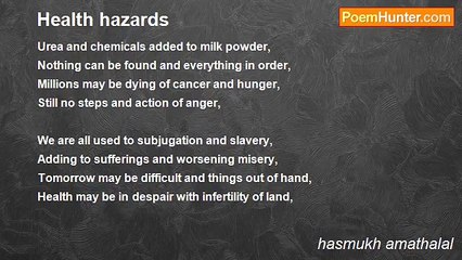 hasmukh amathalal - Health hazards