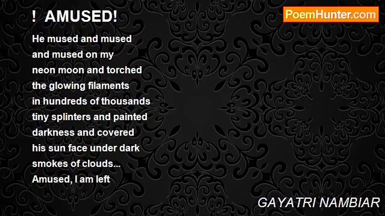 GAYATRI NAMBIAR - !  AMUSED!