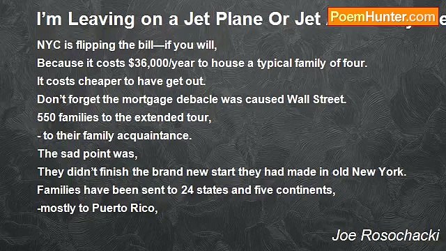 Joe Rosochacki - I’m Leaving on a Jet Plane Or Jet Airliner by Steve Miller Or New York, New York