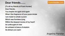 Angelina Pandian - Dear friends.......