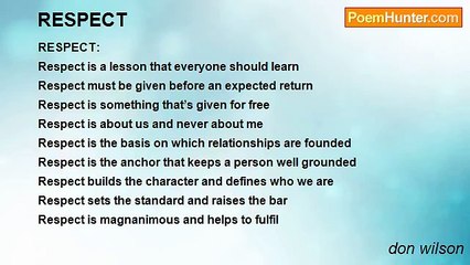 don wilson - RESPECT