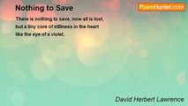 David Herbert Lawrence - Nothing to Save