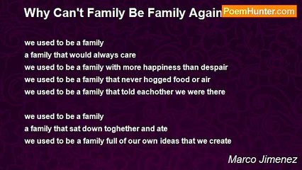 Marco Jimenez - Why Can't Family Be Family Again