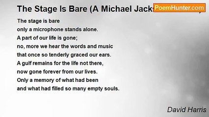 David Harris - The Stage Is Bare (A Michael Jackson Tribute)