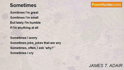 JAMES T. ADAIR - Sometimes