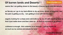 Siddartha Montik - Of barren lands and Deserts! !