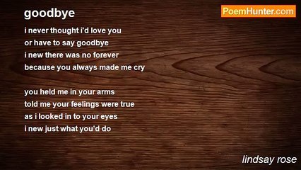 lindsay rose - goodbye