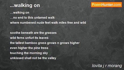 lovita j r morang - ...walking on