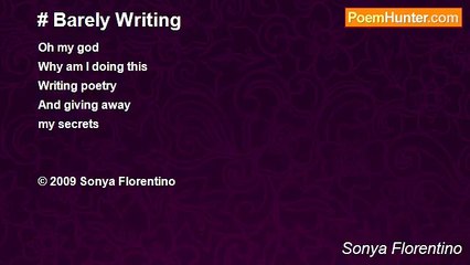 Sonya Florentino - # Barely Writing