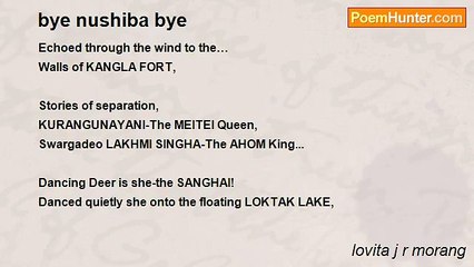 lovita j r morang - bye nushiba bye