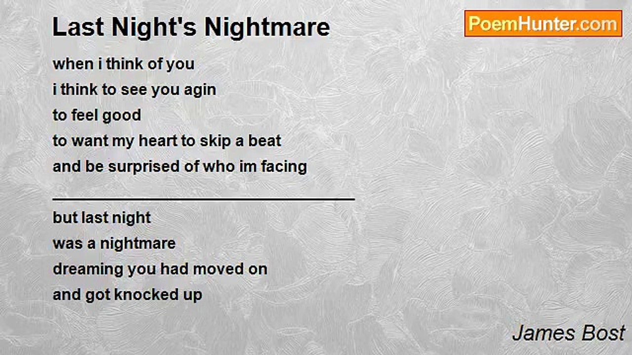 James Bost - Last Night's Nightmare