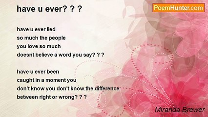 Miranda Brewer - have u ever? ? ?