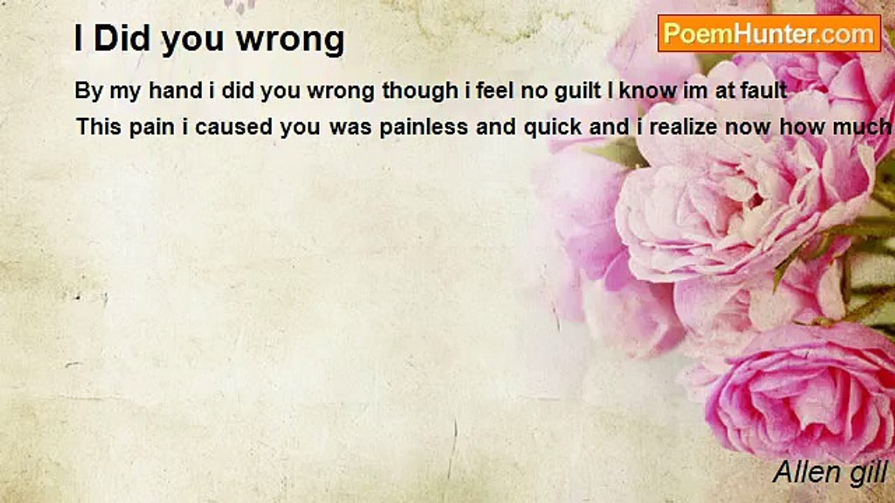 Allen gill - I Did you wrong