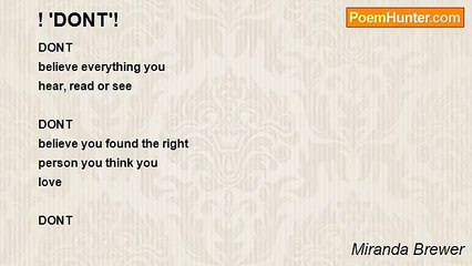 Miranda Brewer - ! 'DONT'!