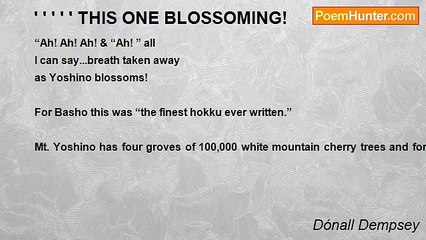 Dónall Dempsey - ' ' ' ' ' THIS ONE BLOSSOMING!