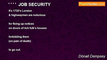 Dónall Dempsey - ' ' ' '  JOB SECURITY