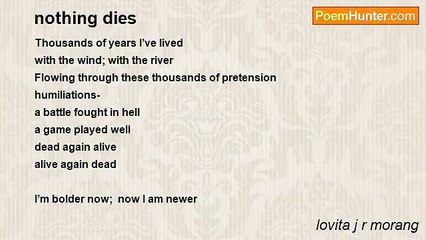 lovita j r morang - nothing dies