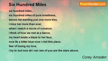Corey Amsden - Six Hundred Miles