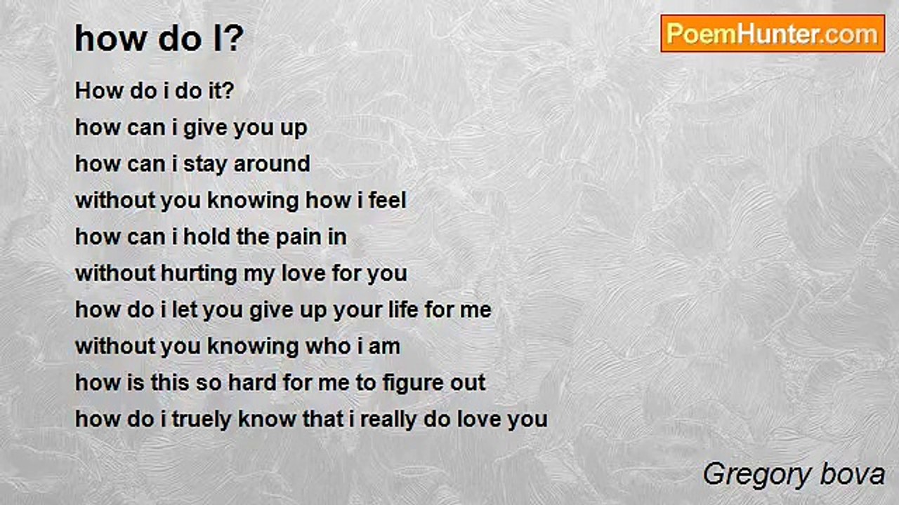 Gregory bova - how do I?