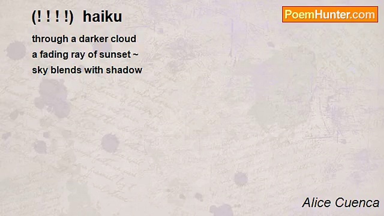Alice Cuenca - (! ! ! !)  haiku