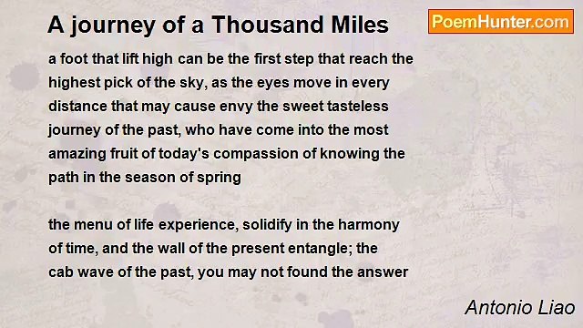Antonio Liao - A journey of a Thousand Miles