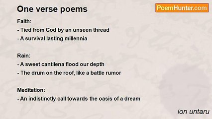 ion untaru - One verse poems