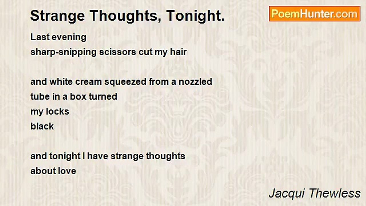 Jacqui Thewless - Strange Thoughts, Tonight.