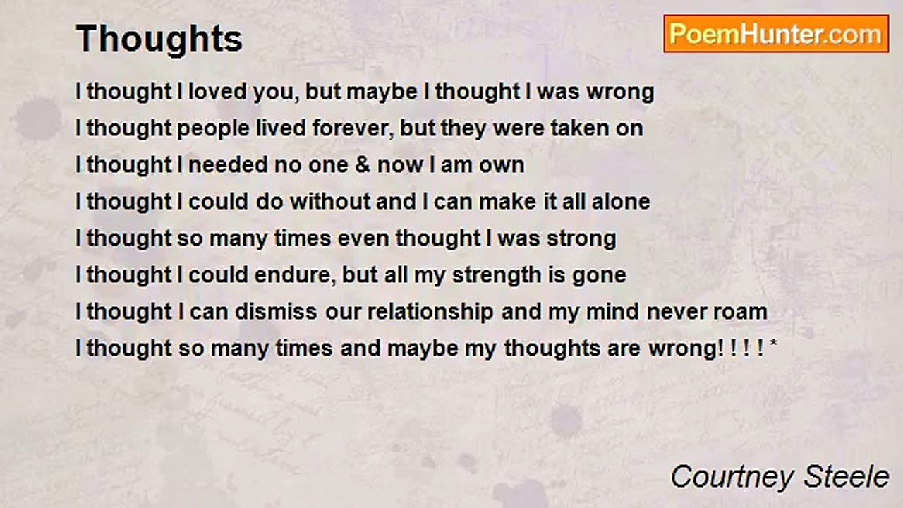 Courtney Steele - Thoughts