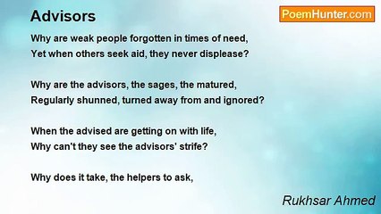 Rukhsar Ahmed - Advisors