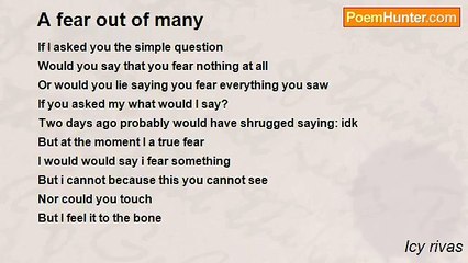 Icy rivas - A fear out of many