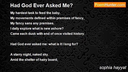 sophia hayyat - Had God Ever Asked Me?