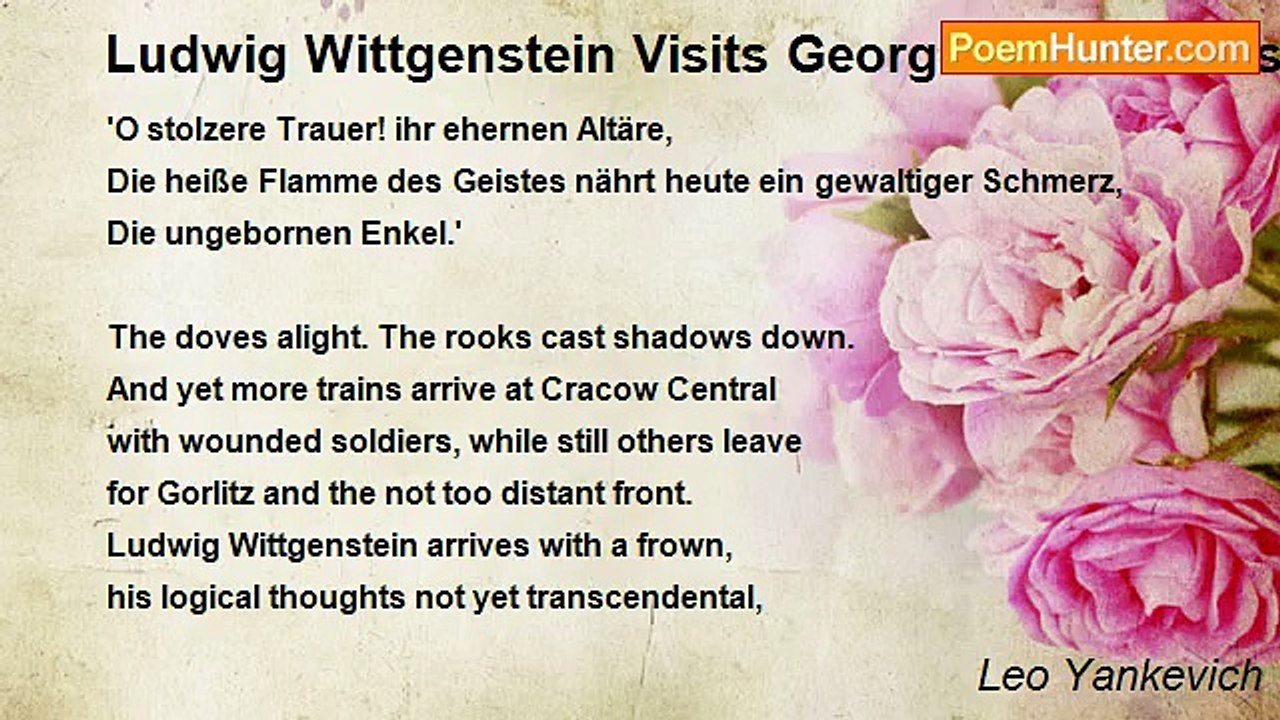 Leo Yankevich - Ludwig Wittgenstein Visits George Trakl in Hospital, Cracow,6 November 1914