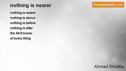Ahmad Shiddiqi - nothing is nearer