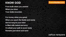 sathya narayana - KNOW GOD