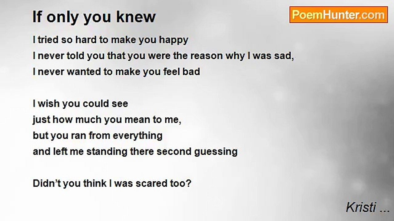 Kristi ... - If only you knew