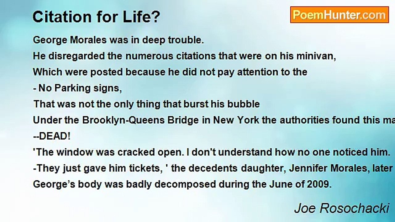 Joe Rosochacki - Citation for Life?