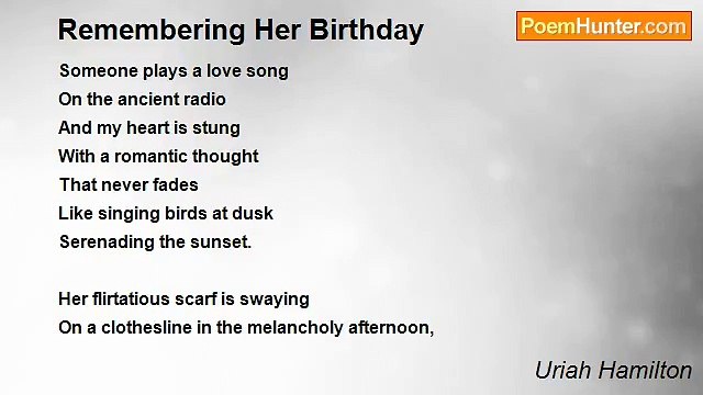 Uriah Hamilton - Remembering Her Birthday