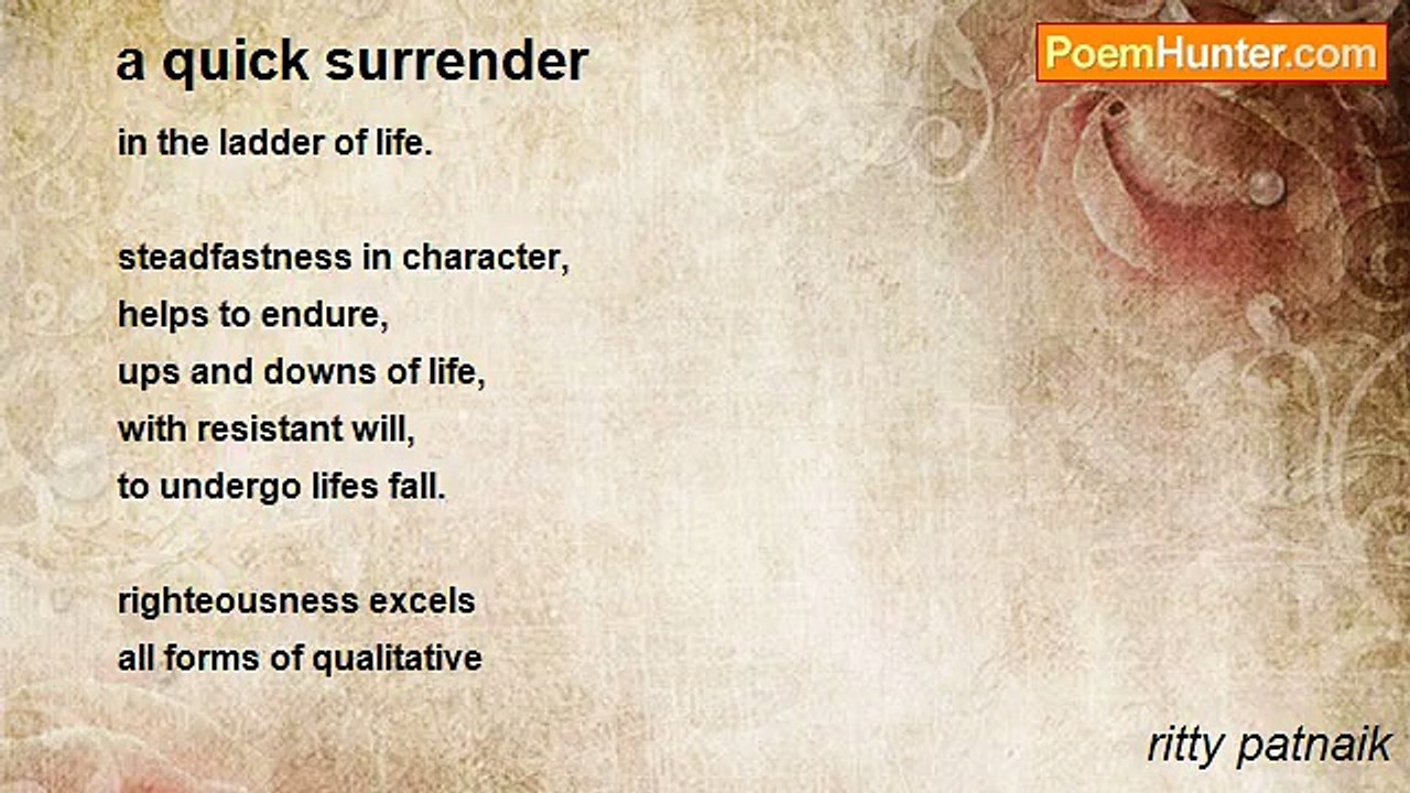 ritty patnaik - a quick surrender
