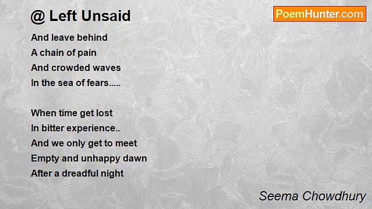 Seema Chowdhury - Left Unsaid