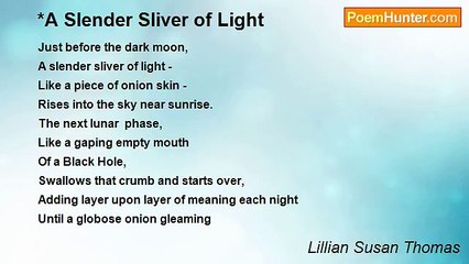 Lillian Susan Thomas - *A Slender Sliver of Light